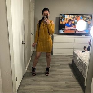 Mustard Midi Sweater Dress